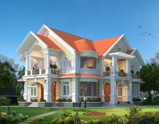 Thiết kế biệt thự 2 tầng kiểu Pháp tại TP Hồ Chí Minh KT17094
