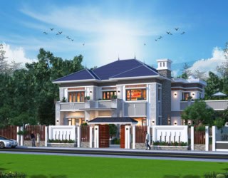 Thiết kế biệt thự có gara 2 tầng hiện đại tại Sơn La KT22044