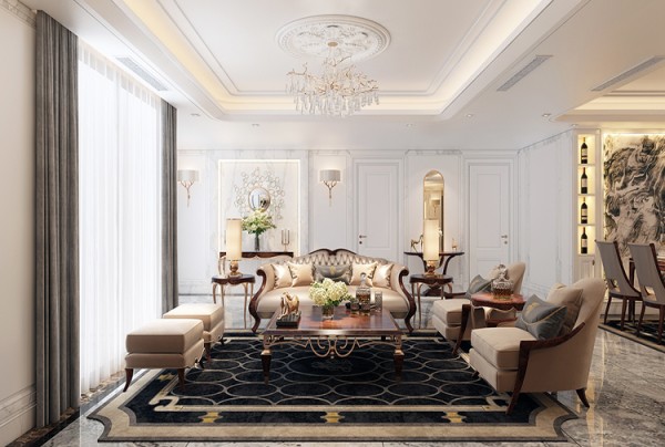 Nội thất căn hộ 3 phòng ngủ Art Deco tại The Matrix One NT21123A