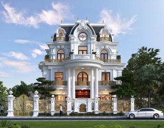 Dinh thự tân cổ điển 2 mặt tiền mái Mansard tại Thanh Hóa KT23082