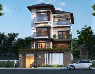 Biệt thự phong cách hiện đại mặt tiền 10m tại KĐT Minh Phương KT22008