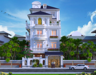 Thiết kế kiến trúc biệt thự tân cổ điển 575m2 tại Nam Định  KT21072A