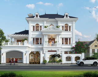 Mẫu biệt thự 3 tầng tân cổ điển châu Âu tại KĐT Hồ Xương Rồng KT18111
