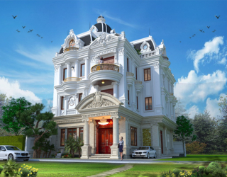 Mẫu thiết kế biệt thự cổ điển Pháp 4 tầng 750m2 ở Hải Phòng KT20155