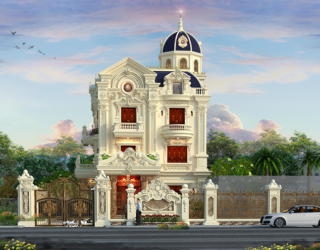Mẫu thiết kế biệt thự cổ điển Pháp 750m2 tại Hải Phòng KT18106