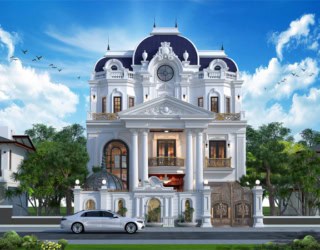 Mẫu thiết kế biệt thự tân cổ điển 4 tầng 800m2 tại Bến Tre KT22086