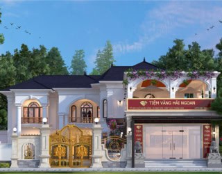 Thiết kế biệt thự kiểu Nhật 2 tầng bán cổ điển tại Thanh Hóa KT22119
