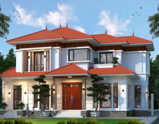 Thiết kế biệt thự kiểu Nhật Bản 2 tầng hiện đại tại Nam Định KT23027