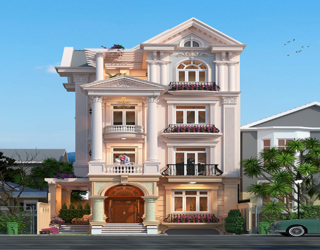 Thiết kế biệt thự tân cổ điển 4 tầng 600m2 tại TP.Hồ Chí Minh KT17081