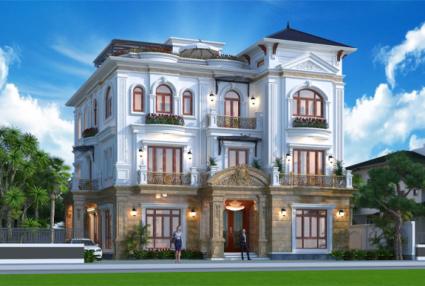 Thiết kế biệt thự tân cổ điển 600m2 KĐT Nam An Khánh KT21179