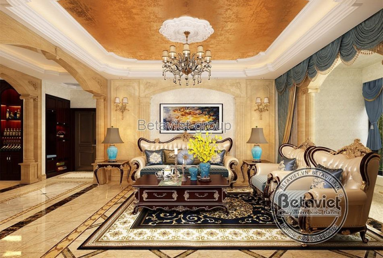 Mẫu phòng khách biệt thự tân cổ điển KĐT Splendora NT20334A