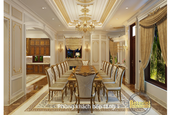 Nội thất phòng ăn tân cổ điển biệt thự KĐT Ciputra NT22030