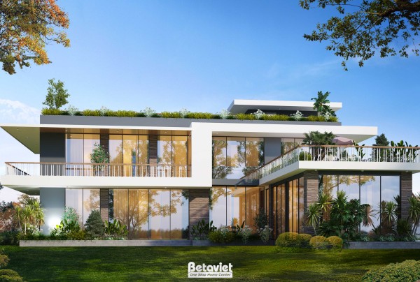 Thiết kế kiến trúc siêu biệt thự villa 4 phòng ngủ đẳng cấp