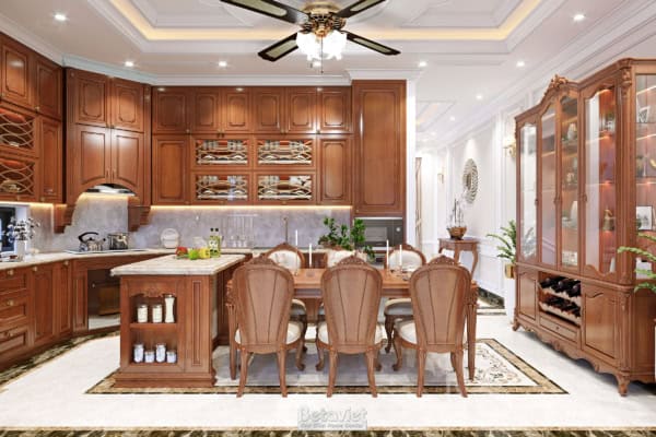 Thiết kế nội thất phòng ăn biệt thự tân cổ điển NT22207