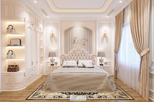 Thiết kế nội thất phòng ngủ biệt thự tân cổ điển NT22207
