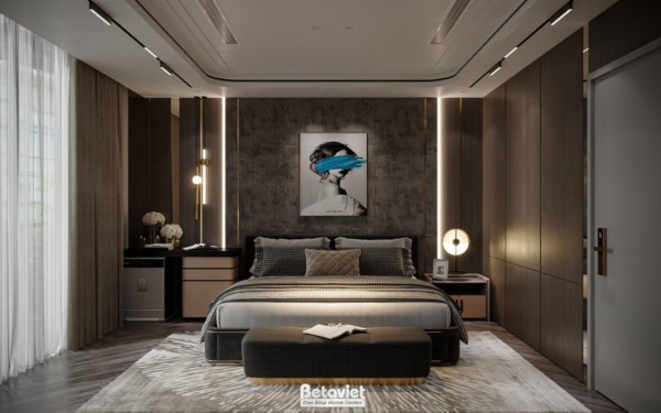 Thiết kế nội thất phòng ngủ hiện đại biệt thự NT23322
