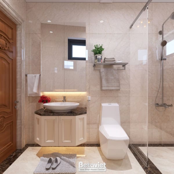 Thiết kế nội thất phòng tắm biệt thự tân cổ điển NT22207