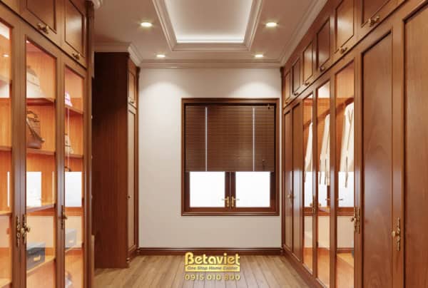 Thiết kế phòng thay đồ biệt thự tân cổ điển NT22149