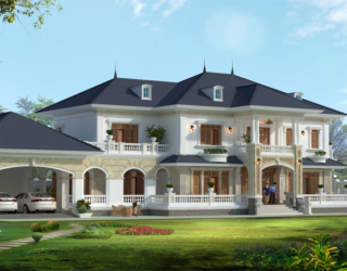 Mẫu biệt thự nhà vườn 2 tầng tân cổ điển tai Quảng Ninh KT17048