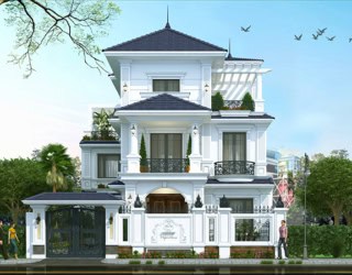 Mẫu biệt thự tân cổ điển mái Nhật 5 phòng ngủ tại Hà Nam KT20060
