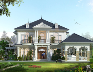 Mẫu thiết kế biệt thự vườn châu Âu 2 tầng 600m2 tại Đà Nẵng KT17069A