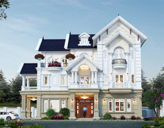 Thiết kế biệt thự 3 tầng mái thái tân cổ điển tại Hải Phòng KT20131