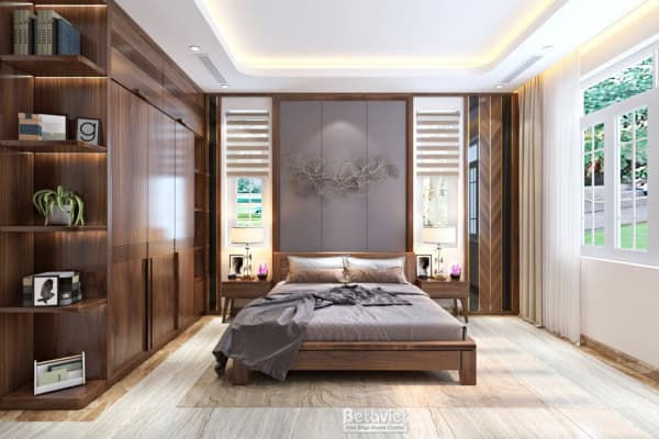 Mẫu nội thất phòng ngủ hiện đại biệt thự NT19083