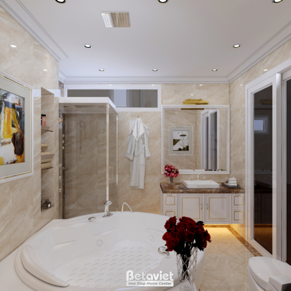 Mẫu nội thất phòng tắm tân cổ điển biệt thự NT17091