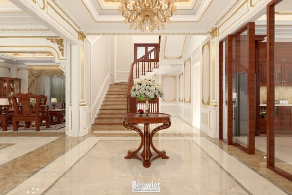 Mẫu thiết kế đại sảnh biệt thự tân cổ điển NT18133
