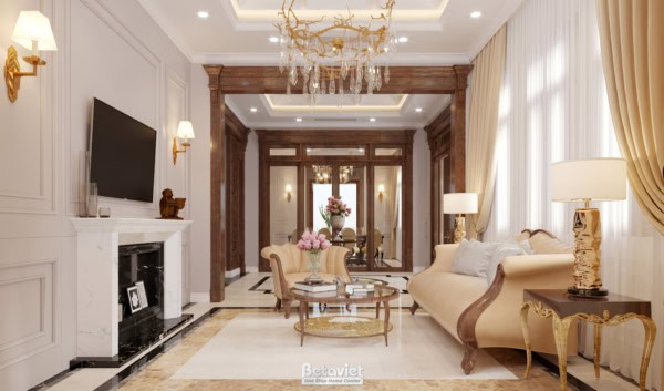 Thiết kế nội thất phòng khách phong cách Art Deco NT19029