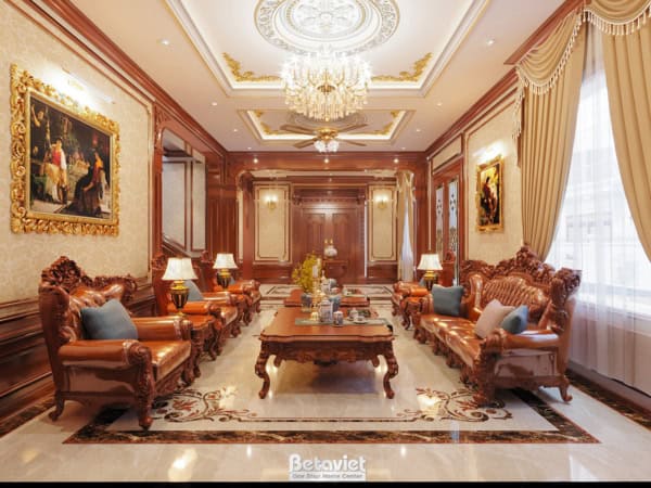 Thiết kế nội thất phòng khách tân cổ điển NT22015