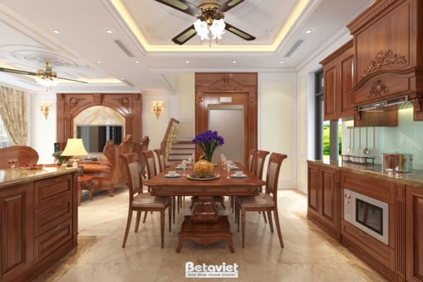 Mẫu thiết kế phòng ăn tân cổ điển KĐT Vinhomes Star City NT19129