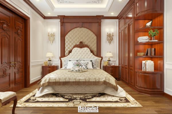 Mẫu thiết kế phòng ngủ biệt thự tân cổ điển NT18133