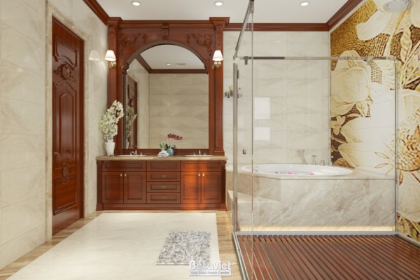 Mẫu thiết kế phòng tắm biệt thự tân cổ điển NT18133