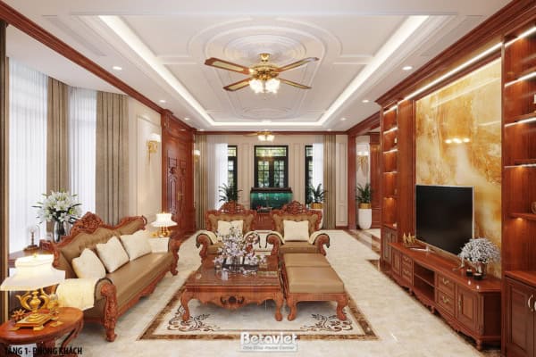 Phòng khách biệt thự tân cổ điển KĐT Đại Dương NT22095