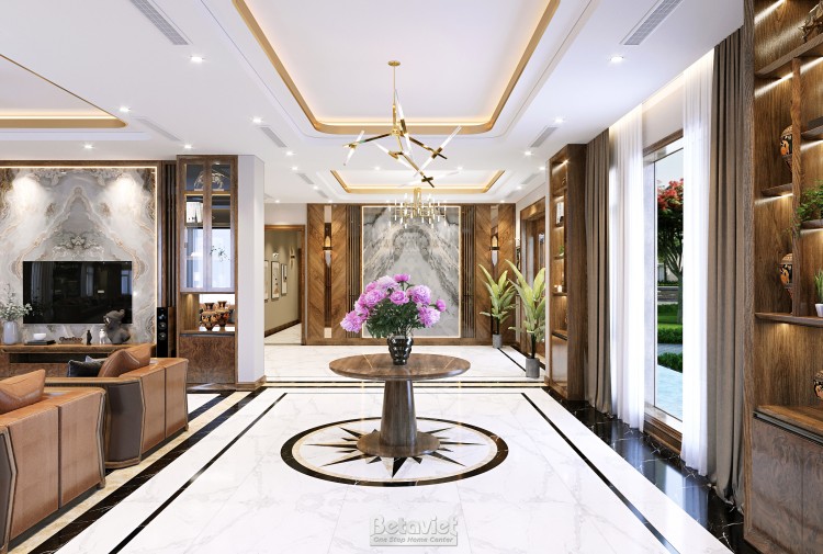 Thiết kế đại sảnh hiện đại biệt thự NT22083