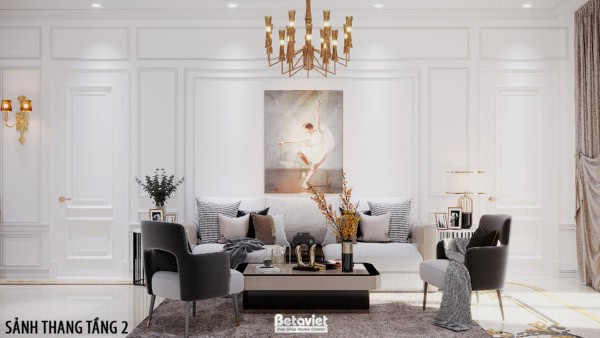 Thiết kế hành lang biệt thự phong cách Art Deco NT20105