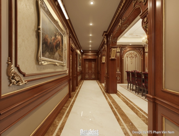 Thiết kế hành lang biệt thự tân cổ điển NT24401