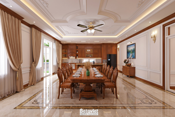 Mẫu nội thất phòng ăn biệt thự tân cổ điển NT21092
