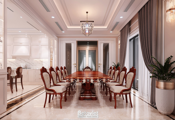 Thiết kế nội thất phòng ăn tân cổ điển NT22015