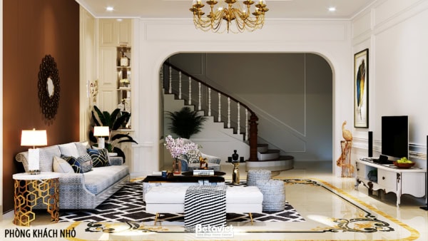 Thiết kế nội thất phòng khách phong cách Art Deco NT20105