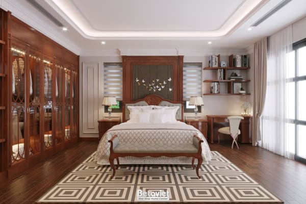 Thiết kế nội thất phòng ngủ biệt thự tân cổ điển NT22108