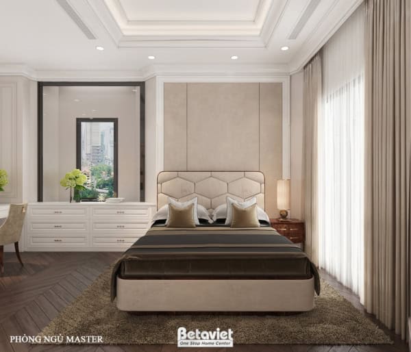 Thiết kế nội thất phòng ngủ hiện đại KĐT Vinhomes Ocean Park NT22031