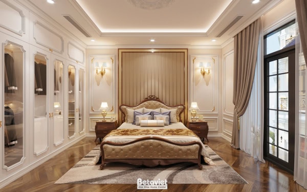 Thiết kế nội thất phòng ngủ tân cổ điển NT22015