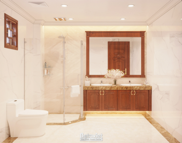 Mẫu nội thất phòng tắm biệt thự bán cổ điển NT22041