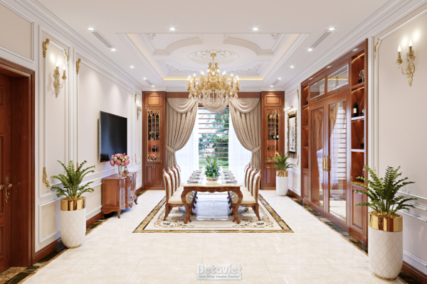 Thiết kế phòng ăn tân cổ điển biệt thự KĐT NU9 NT22021