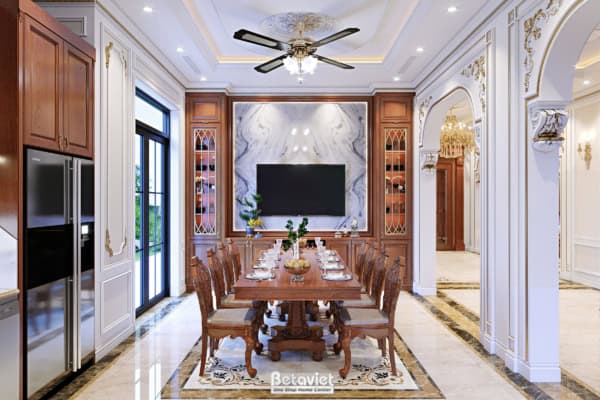 Thiết kế phòng ăn tân cổ điển biệt thự NT22005