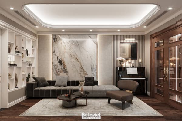 Thiết kế phòng sinh hoạt chung biệt thự Art Deco KĐT East Center NT21106