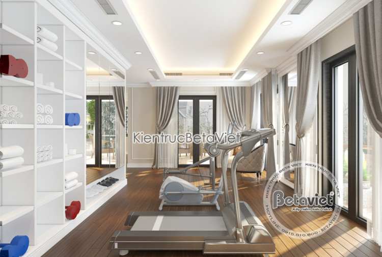 Thiết kế phòng tập gym tân cổ điển biệt thự NT17301