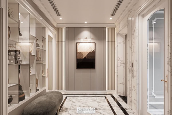 Thiết kế sảnh tầng biệt thự Art Deco KĐT East Center NT21106